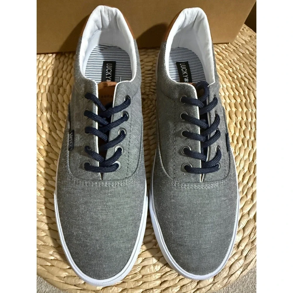 Lucky‎ Brand Canvas Sneakers Gray Navy Lace-Up Men's Size 9.5 NIB
